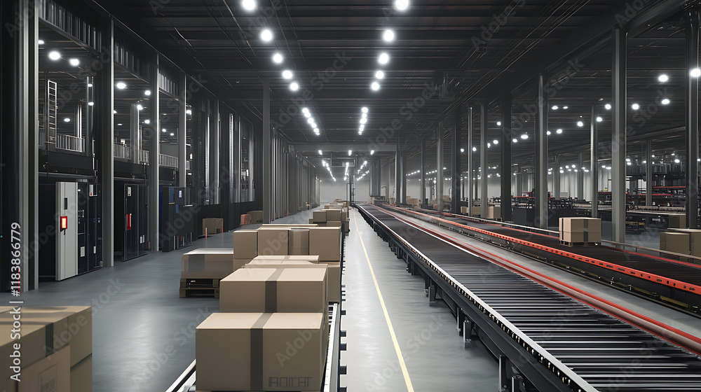 Aufkleber smart factory logistics, the innovative use of technology to streamline, automate, and enhance logis