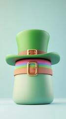 Green Hat, Colorful Belt, Unique Design, Stylish Accessory, Fun Decoration