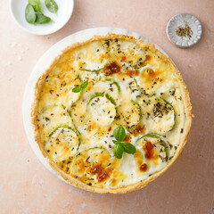 Traditional courgette quiche