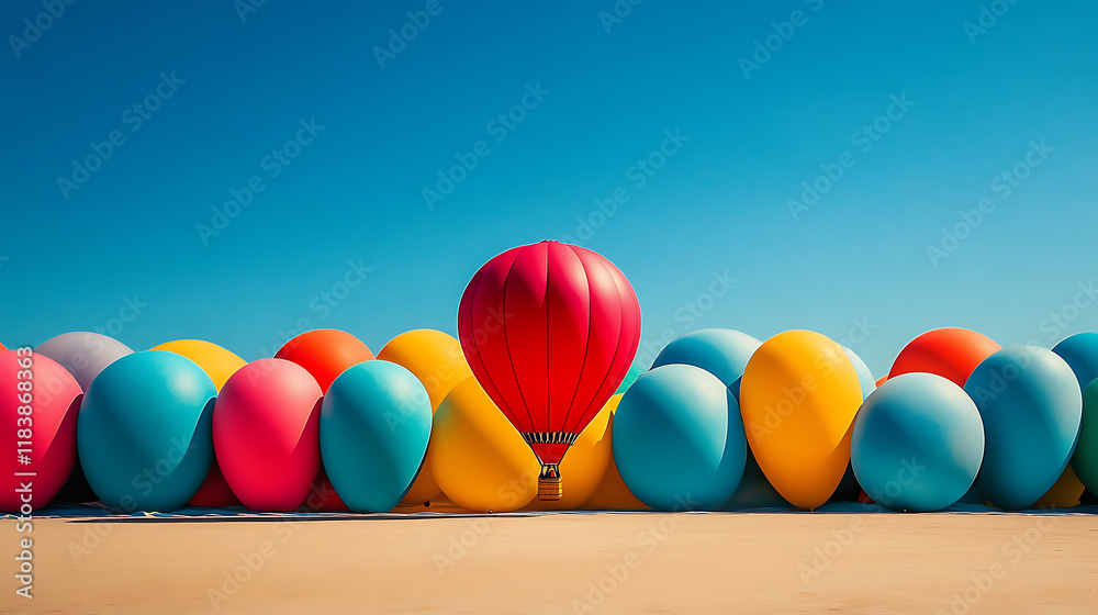 Aufkleber this image captures the concept of unique talent and standing out, featuring one balloon that stands