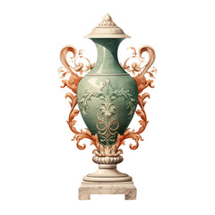 Fototapeta premium Christmas Antique Vase Clipart Vector Illustration