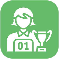 Champion Female vector icon illustration of Achievements iconset.