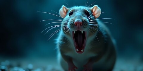 A Rat's Scream in the Dark: A Close-Up Portrait