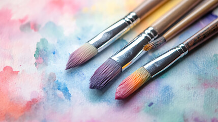 Fototapeta premium Watercolor pastel brush background