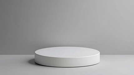 White round podium on a gray background, mock up