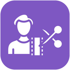 Film Editor Male vector icon illustration of Filmmaking iconset.