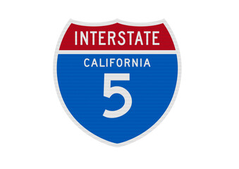 Vector illustration of the California Interstate 5 road sign