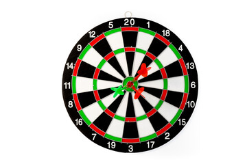 Dart board game isolated on a white background, Bullseye target
