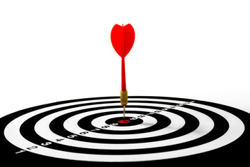Dart board game isolated on a white background, Bullseye target