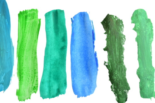 Stripes of different shades applied with watercolor paint and a brush on a PNG background.