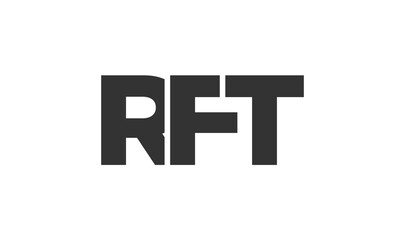 Fototapeta premium RFT logo design template with strong and modern bold text. Initial based vector logotype featuring simple and minimal typography. Trendy company identity.
