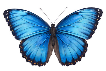 blue butterfly isolated on white or transparent