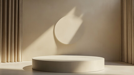 Fototapeta premium A canvas for minimalism: empty podium in presentation background