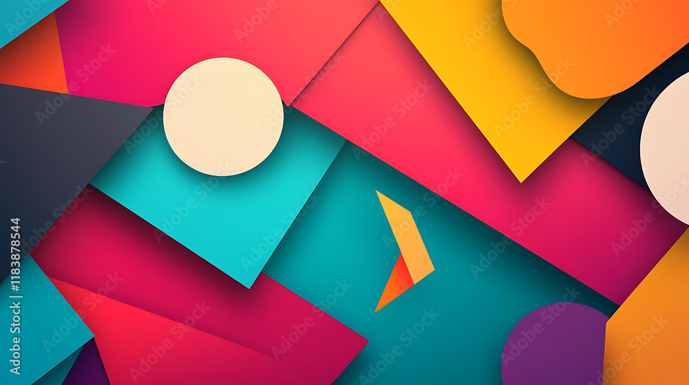 Poster Abstract background design with multicolored geometric shapes
