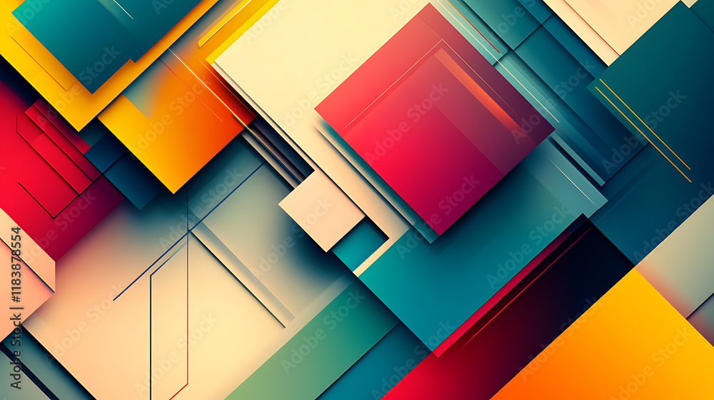 Aufkleber Abstract background design with multicolored geometric shapes