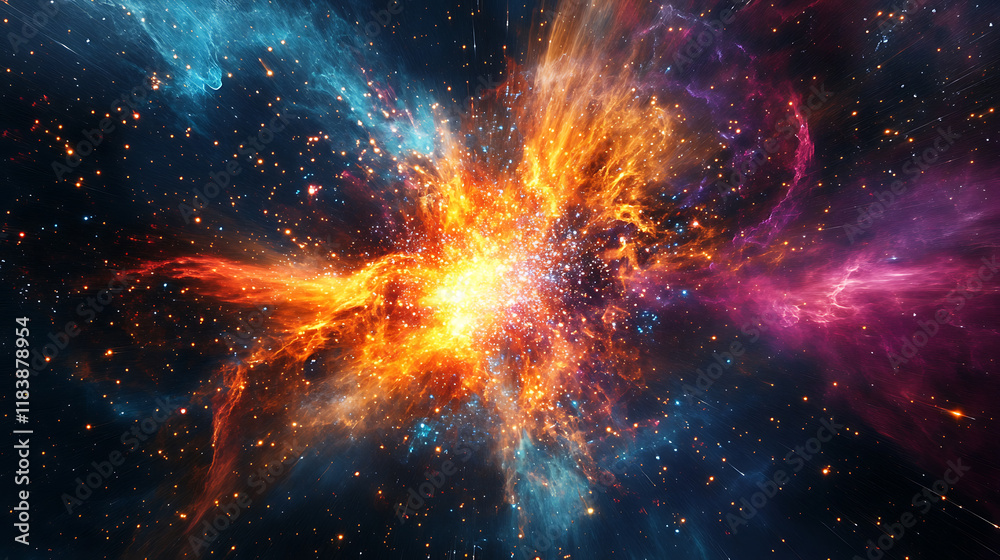 Poster abstract color universe explosion cool creative background art