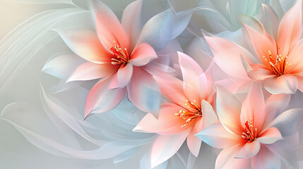Fototapeta premium Abstract stylized flowers as wallpaper background panorama