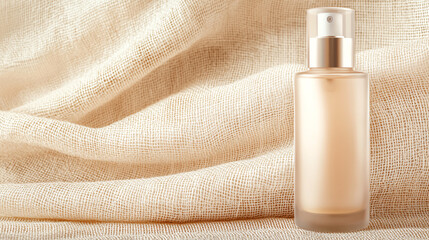 Luxurious beauty product on textured fabric, exuding elegance and charm