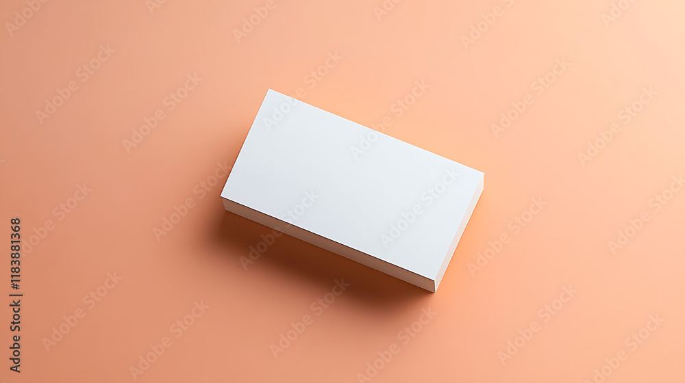 Poster Blank paper business card mock up on peach fuzz color background