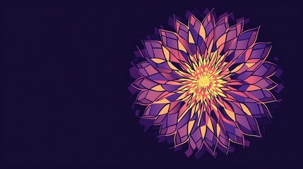 Abstract Purple and Orange Floral Design