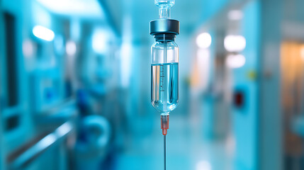 Close-up of a hospital's iv fluid drip, saline drip, medical concept