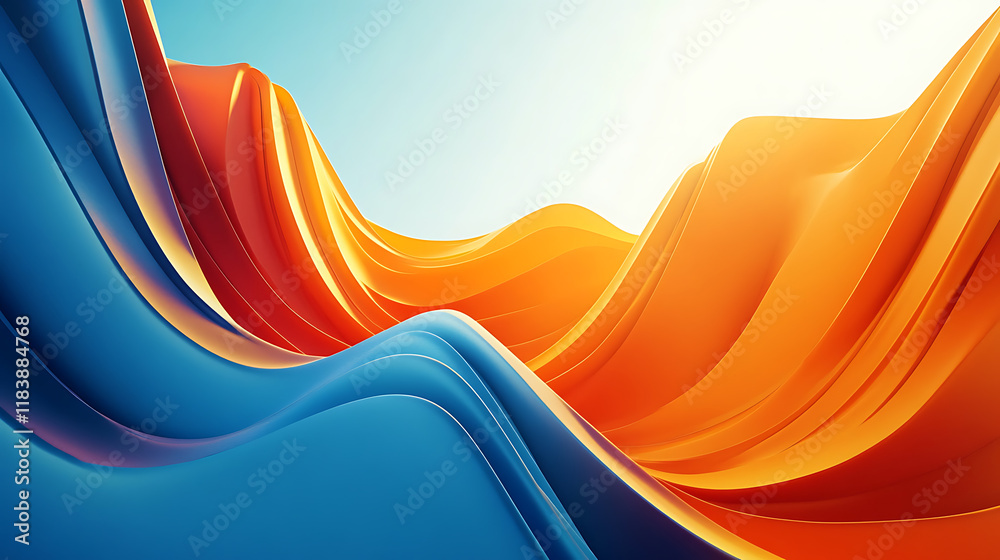 Poster dynamic visuals: blue-orange abstract for engaging presentations