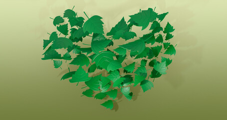 Leaves 3D Cartoon Render Background
