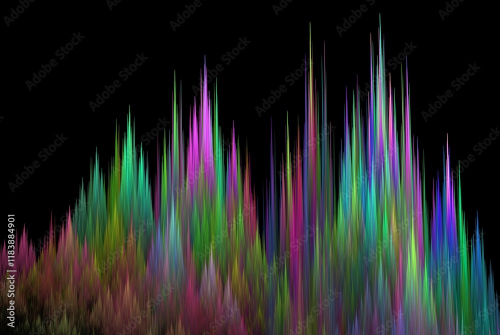 Poster computer generated fractal pattern and shape