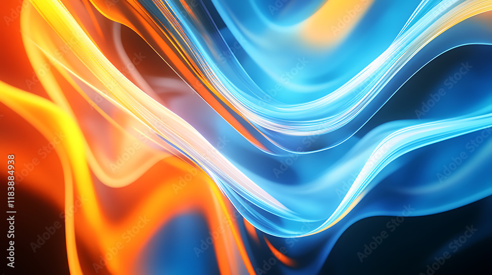 Poster dynamic visuals: blue-orange abstract for engaging presentations