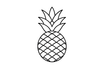 Fototapeta premium Pineapple fruit line art illustration.eps