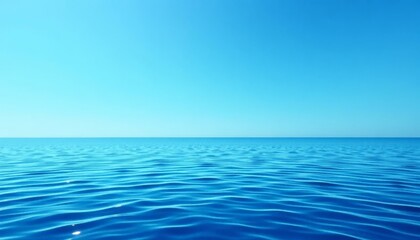 Obraz premium Tranquil Blue Sea and Sky Ocean View, calm water, horizon, summer sky