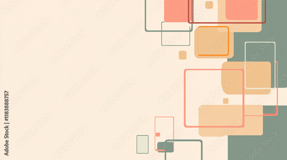 Leinwandbilder a 2d flat design featuring pastel-colored rectangles arranged on a simple backdrop, perfect for a wa