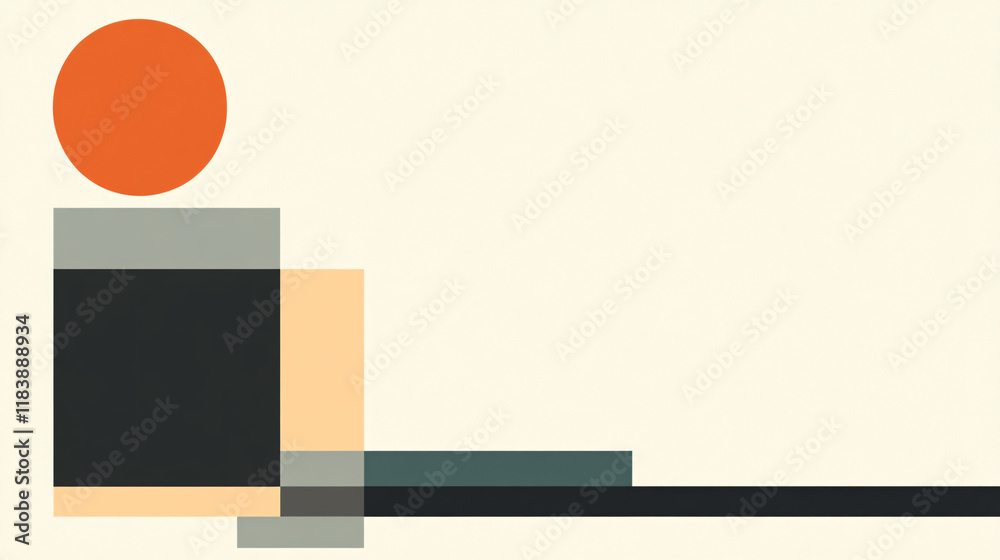 Fototapete a 2d flat design with a pastel backdrop and simple rectangles, ideal for use as a wallpaper backgrou
