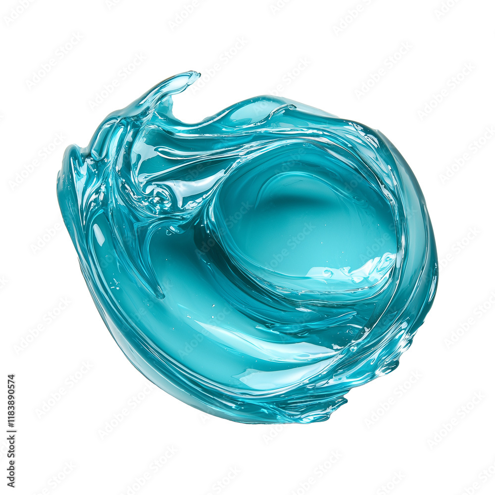 Aufkleber vibrant blue gel swirl with glossy texture, isolated on transparent background, showcasing its smoot