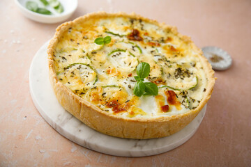 Traditional courgette quiche