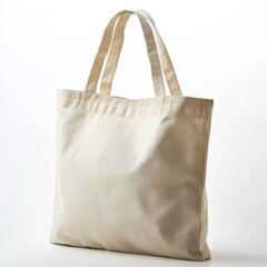 Simple Fabric Tote Bag with Angular Shapes and Straps Isolated