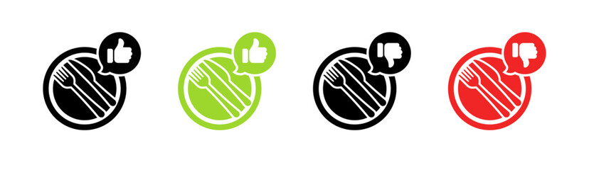 Dining sign set icons. Flat and silhouette style. Vector icons.