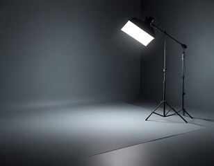 A matte slate gray background with cool lighting.