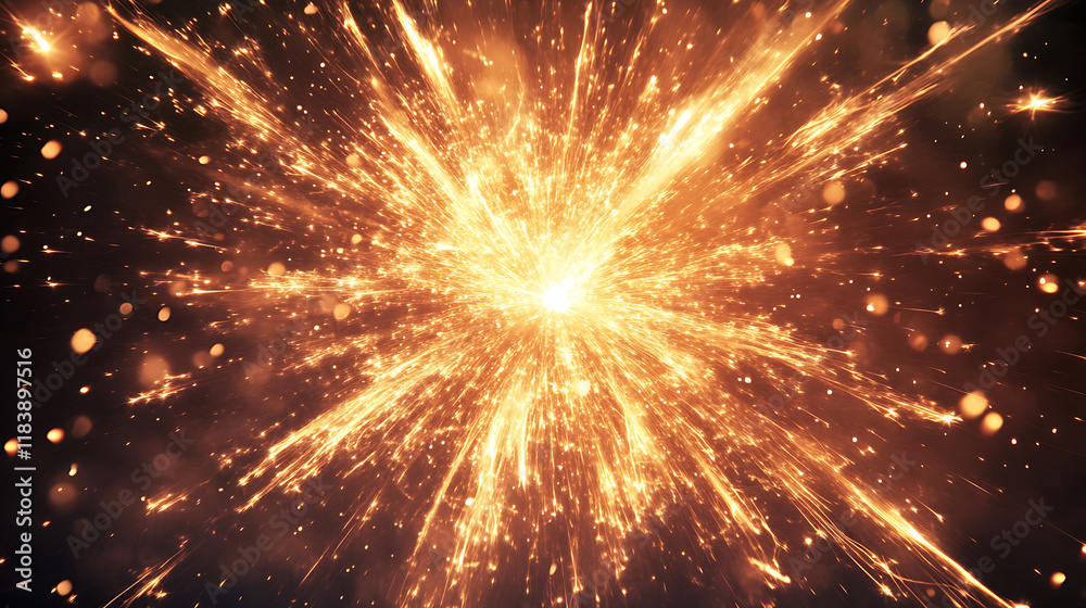 Aufkleber the dynamic sparkle of a firework in the night sky, capturing the essence of a festive moment with a