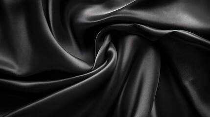 Fototapeta premium Texture, pattern, pattern, silk fabric in abstract shades of dark, silk texture, luxurious satin for abstraction, design and wallpaper, soft and blur style, smooth, black and white tones