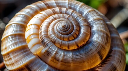 Magnificent Spiral: A Close-Up of a Seashell's Intricate Design