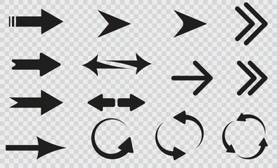 Arrows black set of icons. Arrow vector collection. Big arrow. Cursor. Modern simple arrows. Vector illustration eps