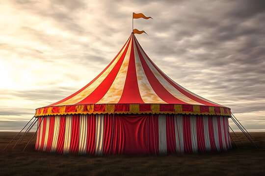 chapiteau de cirque sur fond transparent - illustration ia