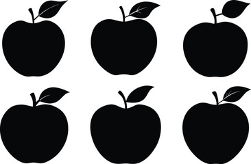 rose, apple, fruit, silhouette, art, illustration,