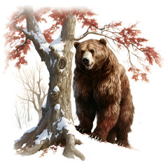 Bear with Scarf Clipart Vector Illustration