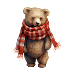 Bear with Scarf Clipart Vector Illustration