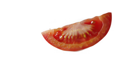 slice of red tomato isolated on white back ground