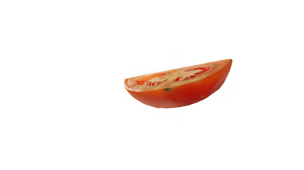 slice of red tomato isolated on white back ground