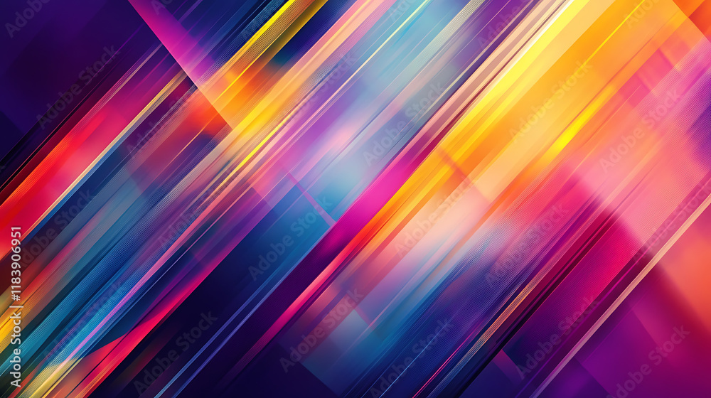 Poster Abstract geometric colorful background with bright lines