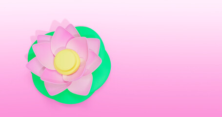 Lotus Flower 3D Cartoon Render Background